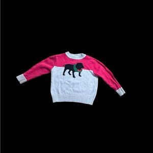 Kitestrings Sweater Size 3T Sweater with dog and holiday wreath.